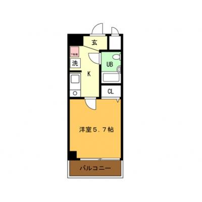 マンスリーライフ阪東橋Aタイプ(No:015)の間取り図